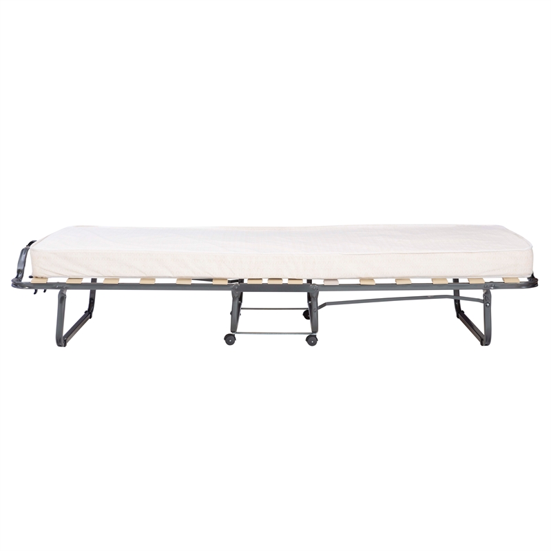 Linon Luxor Folding Bed with Memory Foam in Beige