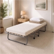 Linon Luxor Folding Bed with Memory Foam in Beige