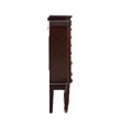 Linon Joelle Jewelry Armoire Storage 6 Drawers & Mirror in Espresso Stained Wood