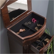 Linon Joelle Jewelry Armoire Storage 6 Drawers & Mirror in Espresso Stained Wood