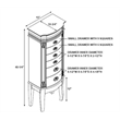 Linon Joelle Jewelry Armoire Storage 6 Drawers & Mirror in Espresso Stained Wood
