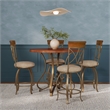 Linon Hamilton Five Piece Wood and Metal Dining Set in Pewter and Faux Cherry