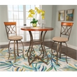 Linon Hamilton Wood and Steel Pub Table in Pewter and Faux Cherry