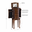 Linon Louis Philippe Jewelry Armoire 4 Drawers in Walnut Finished Wood