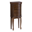 Linon Louis Philippe Jewelry Armoire 4 Drawers in Walnut Finished Wood
