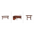 Linon Chelsea 3 Pce Corner Nook Set with Storage in Solid Walnut Wood