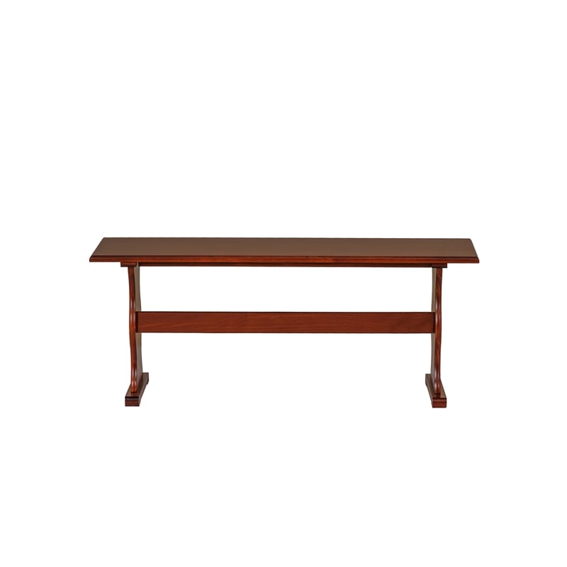 Linon Chelsea Dining Nook Bench in Walnut Stained Pine Wood