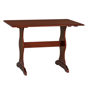 Linon Chelsea Solid Pine Dining Table in Rich Walnut Stain