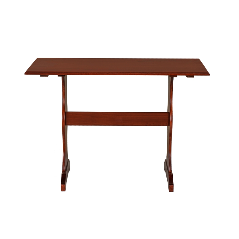 Linon Chelsea Solid Pine Dining Table in Rich Walnut Stain