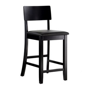 Linon Torino Wood Contemporary 25&quot Counter Stool in Black