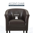 Linon Simon Upholstered Club Chair High Arms Deep Seat in Brown Faux Leather