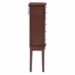 Linon Linnett Jewelry Armoire 5 Drawers Flip Top Mirror in Merlot Finished Wood