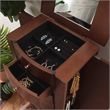 Linon Linnett Jewelry Armoire 5 Drawers Flip Top Mirror in Merlot Finished Wood