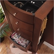 Linon Linnett Jewelry Armoire 5 Drawers Flip Top Mirror in Merlot Finished Wood