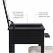 Linon Butterfly Vanity and Padded Stool Flip Up Mirror 2 Drawers in Black Wood