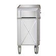 Linon Mason Mirrored Wood One Drawer Two Door Console Table in Gray