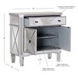 Linon Mason Mirrored Wood One Drawer Two Door Console Table in Gray