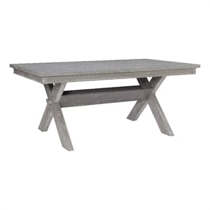 Linon Turino Sturdy Distressed Wood Dining Table X Shaped Base in Gray Oak Stain