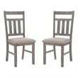 Linon Turino Set of 2 Slat Back Upholstered Dining Chairs in Weathered Gray Wood