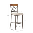 Linon Hamilton 3 Piece Wood & Steel Stationary Pub Set in Matte Pewter & Bronze