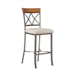 Linon Hamilton 3 Piece Wood & Steel Stationary Pub Set in Matte Pewter & Bronze