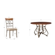 Linon Hamilton 5 Piece Cherry Wood and Steel Dining Set in Matte Pewter & Bronze