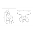 Linon Hamilton 5 Piece Cherry Wood and Steel Dining Set in Matte Pewter & Bronze