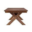 Linon Kraven Expandable Wood Dining Table X Design Legs in Dark Hazelnut Brown