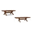 Linon Kraven Expandable Wood Dining Table X Design Legs in Dark Hazelnut Brown