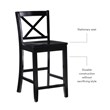 Linon X Back Wood Counter Stool 24