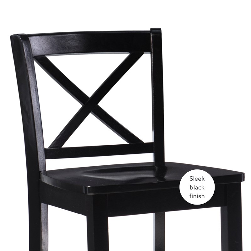Linon X Back Wood Counter Stool 24