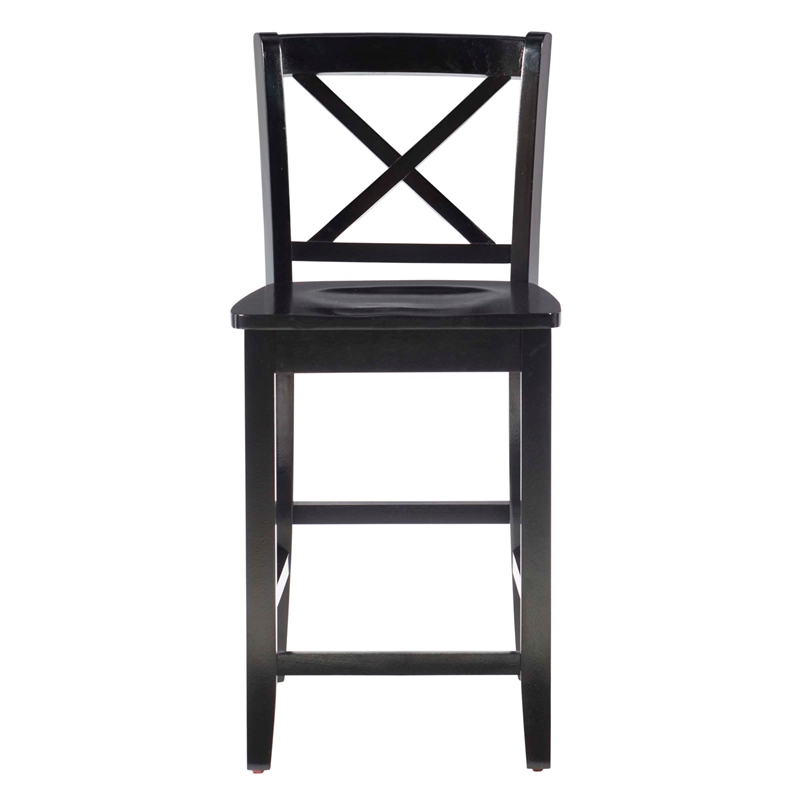 Linon X Back Wood Counter Stool 24