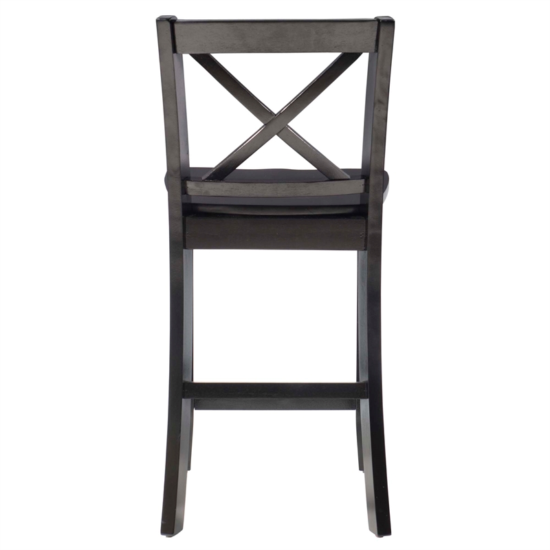 Linon X Back Wood Counter Stool 24