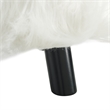 Linon June Faux Fur Wood Upholstered Foot Stool in White