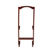 Linon Five Piece Faux Marble Folding Tray Table Set with Stand in Brown Wood