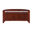 Linon Brandt Rubberwood Split Seat Slatted Back Storage Bench in Walnut Brown