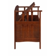 Linon Brandt Rubberwood Split Seat Slatted Back Storage Bench in Walnut Brown