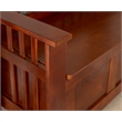 Linon Brandt Rubberwood Split Seat Slatted Back Storage Bench in Walnut Brown