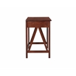 Linon Titian Pine Wood Classic One Drawer Desk in Rich Tobacco Brown Finish
