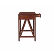 Linon Titian Pine Wood Classic One Drawer Desk in Rich Tobacco Brown Finish