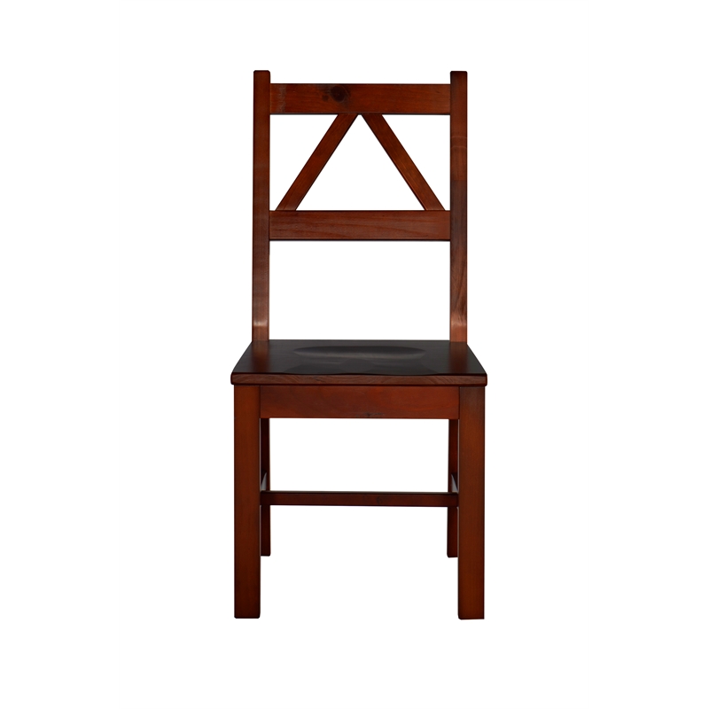 Linon Titian Solid Pine Wood Dining Chair in Tobacco Brown