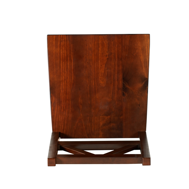 Linon Titian Solid Pine Wood Dining Chair in Tobacco Brown