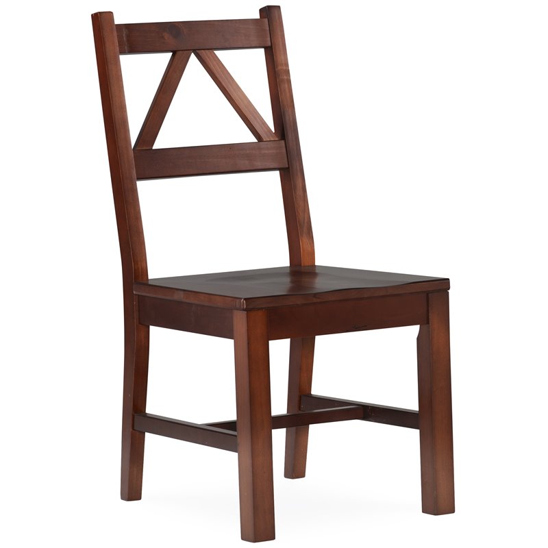 tobacco brown dining chairs Linon Titian Solid Pine Wood Dining Chair in Tobacco Brown