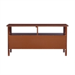 Linon Titian Wood Media Stand with 2 Drawers and Open Storage in Tobacco Brown