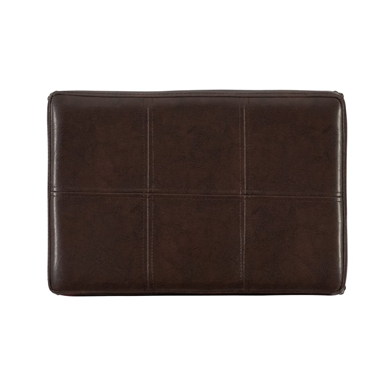 Linon Claridge Backless Bar Stool Brown Faux Leather Wood Frame in Brown Finish