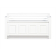 Linon Lenly Ladderback Entryway Storage Bench in White Painted Wood