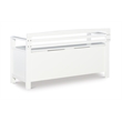 Linon Lenly Ladderback Entryway Storage Bench in White Painted Wood