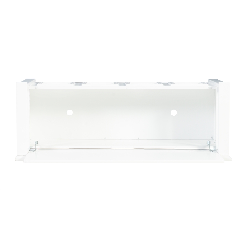 Linon Lenly Ladderback Entryway Storage Bench in White Painted Wood