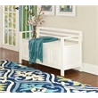 Linon Lenly Ladderback Entryway Storage Bench in White Painted Wood