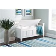 Linon Lenly Ladderback Entryway Storage Bench in White Painted Wood